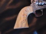 Colt SAA 1922,Master engraved by Clint Finley,real carved ivory grips with CZ,Rubies & Sapphires,also plain bonded ivory grips,nickel,38WCF,awesome !! - 2 of 15