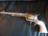Colt SAA,1917,Master Cattlebrand engraved by the late Weldon Bledsoe,nickel & 24k,real ivory,45LC,7 1/2