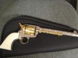 Colt SAA,1917,Master Cattlebrand engraved by the late Weldon Bledsoe,nickel & 24k,real ivory,45LC,7 1/2