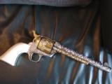 Colt SAA,1917,Master Cattlebrand engraved by the late Weldon Bledsoe,nickel & 24k,real ivory,45LC,7 1/2