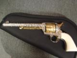 Colt SAA,1917,Master Cattlebrand engraved by the late Weldon Bledsoe,nickel & 24k,real ivory,45LC,7 1/2