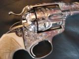 Colt Bisley 1910,32-20,master scroll & cattlebrand engraved by Dwayne Woody,real carved ivory,refinished bright nickel,4 3/4