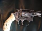 Smith & Wesson 60,no dash,Ben Shostle master engraved,deep relief scroll,nude lady,carved real ivory grips,1 3/4