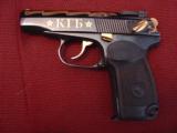 Makarov KGB commemorative,from AHS,polished blue,gold writing,#27 of 1000,9x18 caliber,fitted wood & glass case,unfired,super nice - 14 of 15