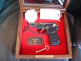 Makarov KGB commemorative,from AHS,polished blue,gold writing,#27 of 1000,9x18 caliber,fitted wood & glass case,unfired,super nice - 13 of 15