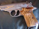 Walther PPK/S Engraved gold tiger,Ltd Edition,Bamboo grips,2 mags,manual & box,2004,380 auto.awesome showpiece,& rare !! - 1 of 15