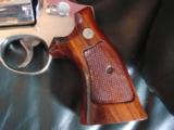 Smith & Wesson 29-3,bright polished nickel,wood grips,wood & glass pres case,6