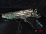 Walther PPK,380 auto,nickel,fully master scroll engraved,3 1/2