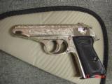 Walther PPK,380 auto,nickel,fully master scroll engraved,3 1/2