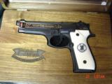 Beretta Model 96,Friends Of NRA Commemorative,40 cal,high polished blue slide,24k accents,faux ivory,fitted wood pres case,unfired-awesome - 1 of 15