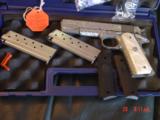 Colt 1911 Government-fully 100% engraved by Flannery Engraving,9mm Luger,stainless,2 mags,Pearlite grips,& originals,unfired in Colt box with papers - 11 of 15