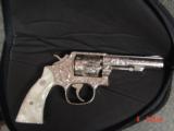 Smith & Wesson,model 10-8,fully engraved by Flannery & refinished in bright nickel,4