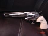Colt Python fully refinished in bright nickel,Bonded Ivory grips,6