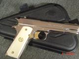Colt 1911 Commercial Government,full refinished in bright nickel with 24k gold accents,bonded ivory grips,made in 1921,45acp,a real showpiece !! - 13 of 15