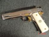 Colt 1911 Commercial Government,full refinished in bright nickel with 24k gold accents,bonded ivory grips,made in 1921,45acp,a real showpiece !! - 9 of 15