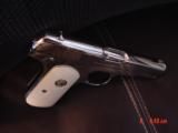 Colt 1908,380 auto,fully refinished in bright nickel,with bonded ivory grips,hammerless,grip safety,made in 1921,a true showpiece !! - 8 of 15