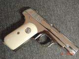 Colt 1908,380 auto,fully refinished in bright nickel,with bonded ivory grips,hammerless,grip safety,made in 1921,a true showpiece !! - 11 of 15