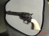 Colt SAA 3rd Gen.,45LC,master engraved by William C Severson,reblued,gold line inlays,steerhead with snake,real carved ivory grips,4 1/2