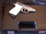 Walther PPK/S fully 100% engraved by Flannery Engraving,Bonded ivory grips & originals,380 auto,a masterpiece ! polished stainless !! - 14 of 15