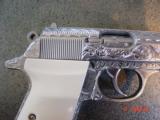 Walther PPK/S fully 100% engraved by Flannery Engraving,Bonded ivory grips & originals,380 auto,a masterpiece ! polished stainless !! - 5 of 15