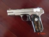 Colt 1903,32 cal,fully refinished in bright high polished nickel,real Ox Horn grips,made in 1916,hammerless,grip safety,nicer than new-a showpiece !! - 11 of 15