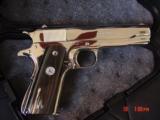 Colt Commercial 1911 Government,refinished bright high polished nickel,real Ox Horn grips,made in 1933,lanyard loop,awesome showpiece !! - 8 of 15