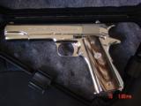 Colt Commercial 1911 Government,refinished bright high polished nickel,real Ox Horn grips,made in 1933,lanyard loop,awesome showpiece !! - 5 of 15
