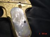 Colt 1903 Flannery Cattlebrand engraved,24K plated,real MOP grips,32 cal,made in 1906,hammerless,grip safety,109 year old work or art,awesome - 6 of 15