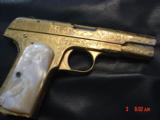 Colt 1903 Flannery Cattlebrand engraved,24K plated,real MOP grips,32 cal,made in 1906,hammerless,grip safety,109 year old work or art,awesome - 9 of 15