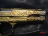 Colt 1903 Flannery Cattlebrand engraved,24K plated,real MOP grips,32 cal,made in 1906,hammerless,grip safety,109 year old work or art,awesome - 12 of 15