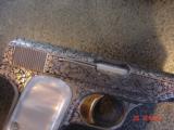 Browning Renaissance 380,factory engraved,satin nickel,in pouch,hammerless,grip safety-like new-awesome rare showpiece-no pitting !! - 5 of 15