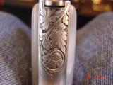 Browning Renaissance 380,factory engraved,satin nickel,in pouch,hammerless,grip safety-like new-awesome rare showpiece-no pitting !! - 12 of 15