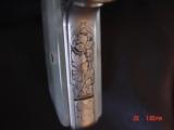 Browning Renaissance 380,factory engraved,satin nickel,in pouch,hammerless,grip safety-like new-awesome rare showpiece-no pitting !! - 10 of 15