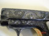 Colt 1908,25 cal,Vest Pocket,fully engraved by Flannery,refinished blue & gold,Pearlite grips,made 1908,a work of art !! - 11 of 15