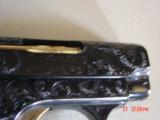 Colt 1908,25 cal,Vest Pocket,fully engraved by Flannery,refinished blue & gold,Pearlite grips,made 1908,a work of art !! - 5 of 15