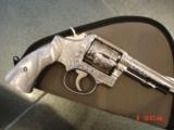 Smith & Wesson 10-6,fully engraved & refinished in bright nickel,by Flannery Engraving,4