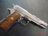 Colt 1911,Worls War II European Theater Operations,bright nickel,engraved,Maple grips,in fitted oak & glass case,7 nickel bullets,looks unfired ! awes - 9 of 15