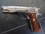 Colt 1911,Worls War II European Theater Operations,bright nickel,engraved,Maple grips,in fitted oak & glass case,7 nickel bullets,looks unfired ! awes - 8 of 15