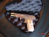 Colt 1903,32 acp,master scroll engraved by Santiago leis,refinished bright nickel,made 1921,faux Ivory grips,a real work of art,& certificate - 5 of 15