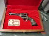 Colt New Frontier,John Wayne The Duke Commemorative with Sterling Silver inlays,& sterling plate in fitted wood case,22LR,unfired,like brand new - 2 of 15