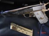 Colt 1911 Government, fully refinished bright nickel with 24K accents,38 super,new,a real showpiece !! - 9 of 14