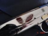 Colt 1911 Government, fully refinished bright nickel with 24K accents,38 super,new,a real showpiece !! - 11 of 14
