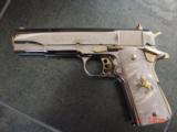 Colt 1911 Government, fully refinished bright nickel with 24K accents,38 super,new,a real showpiece !! - 14 of 14