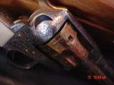 American Western Arms,Custom Engraved matched set,24k accents,birdhead frame,ivory grips,fitted wood case-45lc,5 1/2
