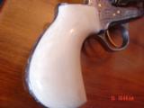 American Western Arms,Custom Engraved matched set,24k accents,birdhead frame,ivory grips,fitted wood case-45lc,5 1/2