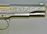 Colt 1911,38 Super,master engraved,refinished nickel,24K gold accents,Pearlite grips,unfired work of art with certificate !! - 11 of 14
