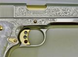 Colt 1911,38 Super,master engraved,refinished nickel,24K gold accents,Pearlite grips,unfired work of art with certificate !! - 10 of 14