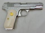 Colt 1903,32auto,Master engraved,refinished nickel,made 1928,faux ivory grips,hammerless,1 of a kind work of art ! awesome !! - 13 of 15