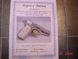 Colt 1903,32auto,Master engraved,refinished nickel,made 1928,faux ivory grips,hammerless,1 of a kind work of art ! awesome !! - 15 of 15