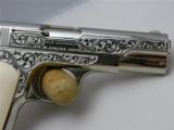 Colt 1903,32auto,Master engraved,refinished nickel,made 1928,faux ivory grips,hammerless,1 of a kind work of art ! awesome !! - 5 of 15